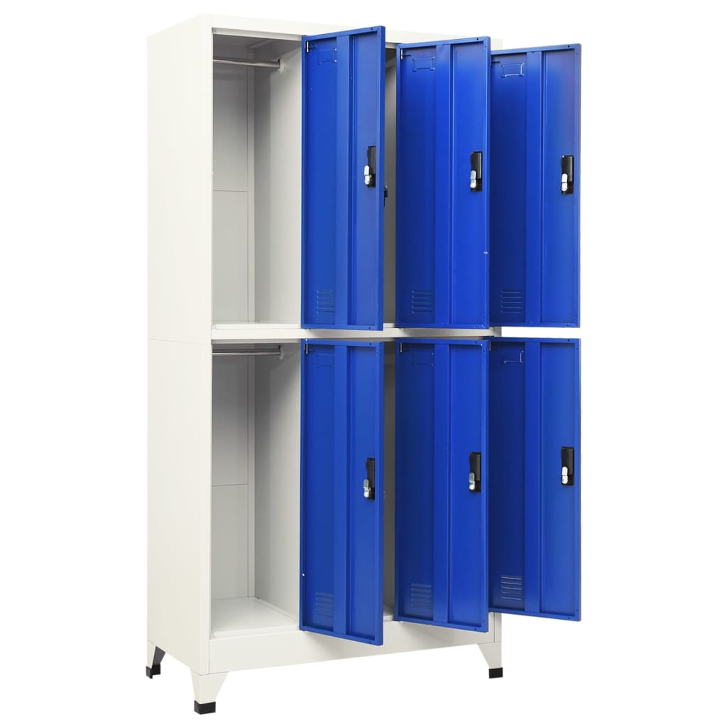 vidaXL Fișet, gri și albastru, 90x45x180 cm, oțel vidaXL Fișet, gri și albastru, 90x45x180 cm, oțel