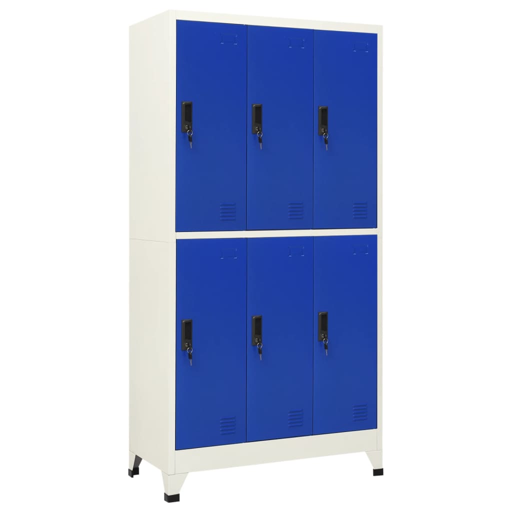vidaXL Fișet, gri și albastru, 90x45x180 cm, oțel vidaXL Fișet, gri și albastru, 90x45x180 cm, oțel