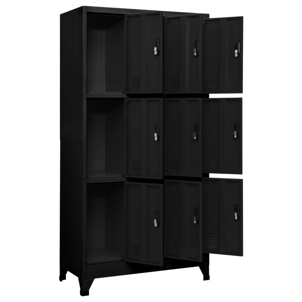 vidaXL Fișet, negru, 90x45x180 cm, oțel vidaXL Fișet, negru, 90x45x180 cm, oțel