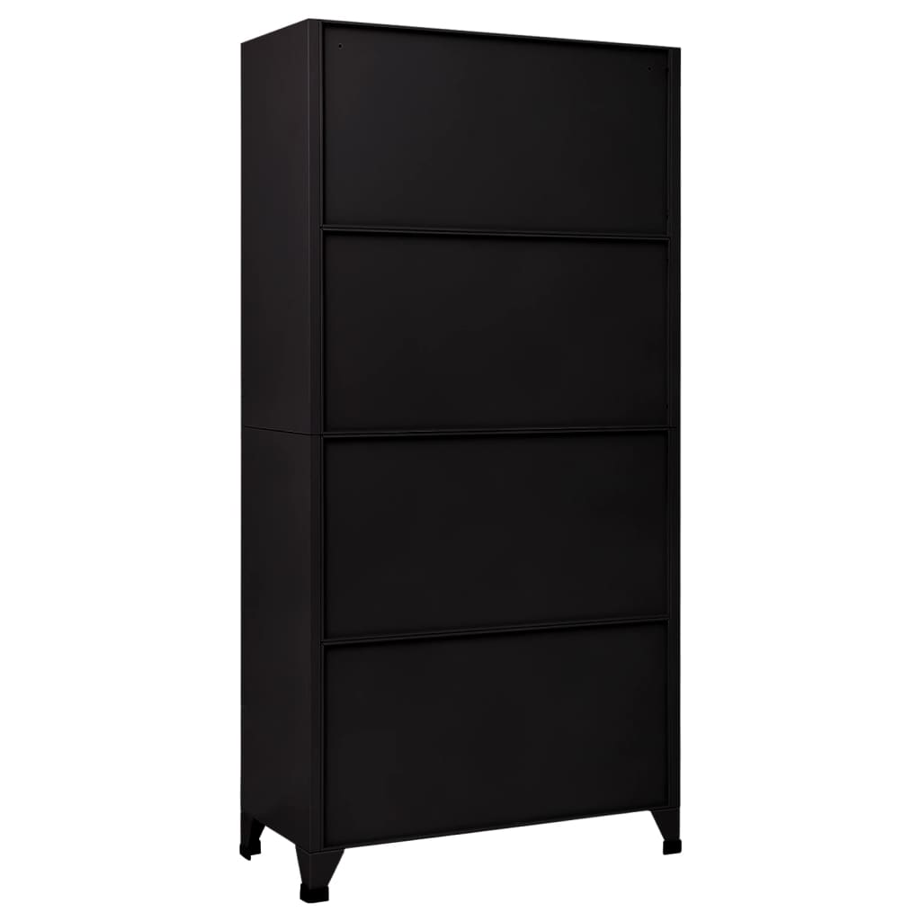 vidaXL Fișet, negru, 90x45x180 cm, oțel vidaXL Fișet, negru, 90x45x180 cm, oțel