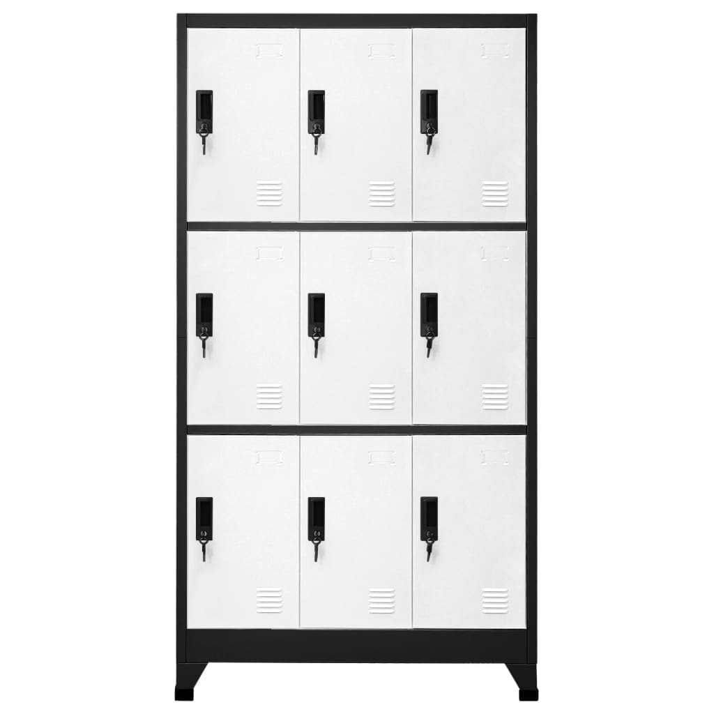 vidaXL Fișet, antracit și alb, 90x45x180 cm, oțel