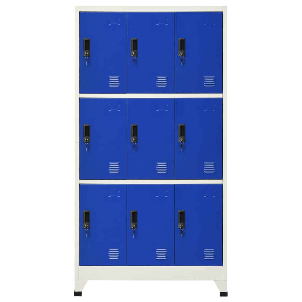 vidaXL Fișet, gri și albastru, 90x45x180 cm, oțel vidaXL Fișet, gri și albastru, 90x45x180 cm, oțel