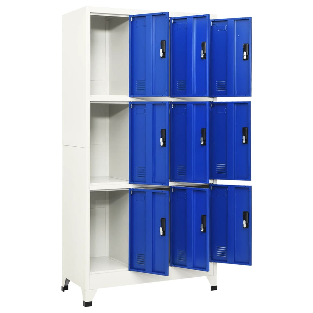 vidaXL Fișet, gri și albastru, 90x45x180 cm, oțel vidaXL Fișet, gri și albastru, 90x45x180 cm, oțel