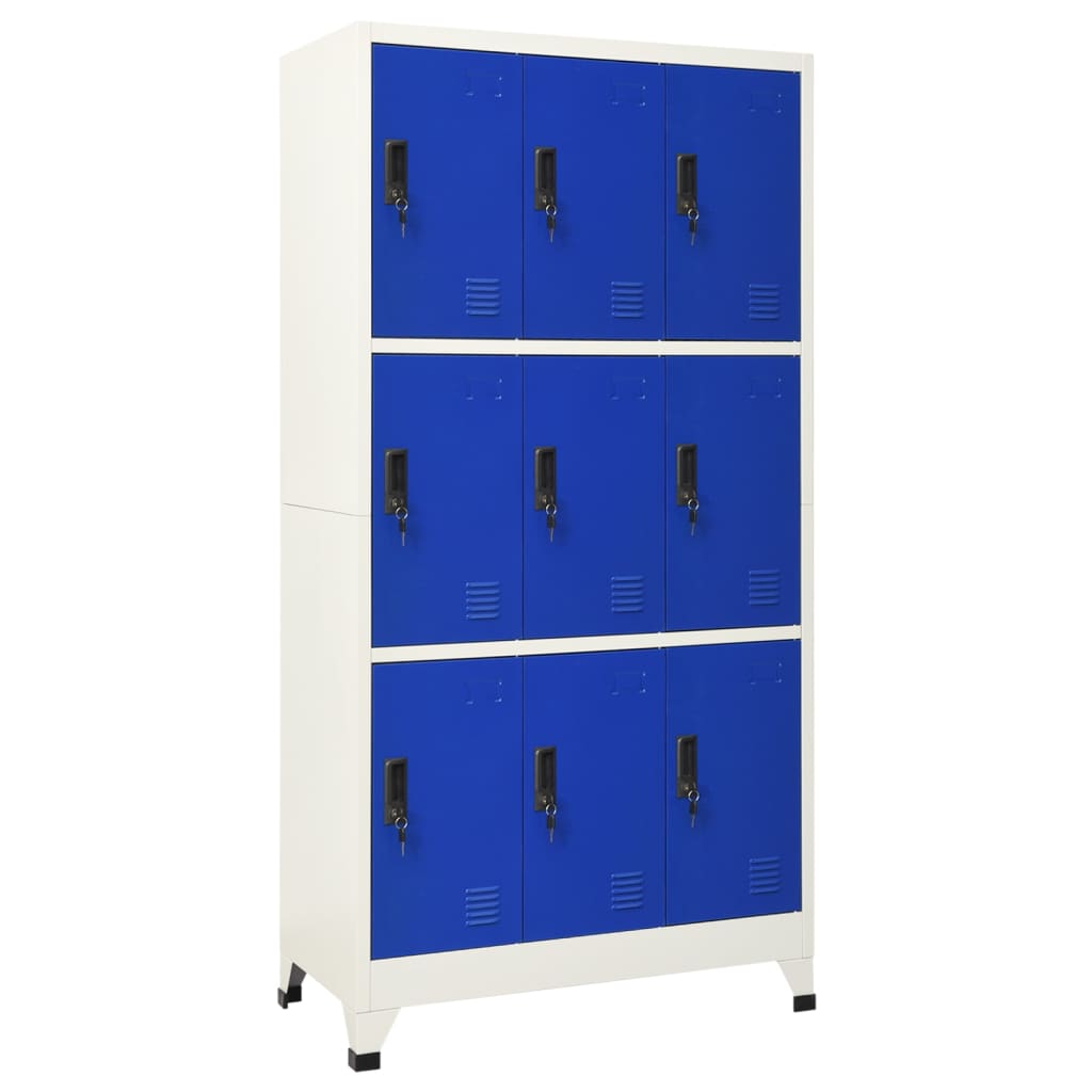 vidaXL Fișet, gri și albastru, 90x45x180 cm, oțel vidaXL Fișet, gri și albastru, 90x45x180 cm, oțel
