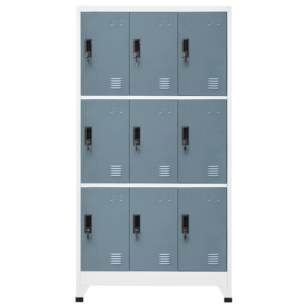 vidaXL Dulap tip vestiar, gri deschis și gri închis, 90x45x180cm, oțel