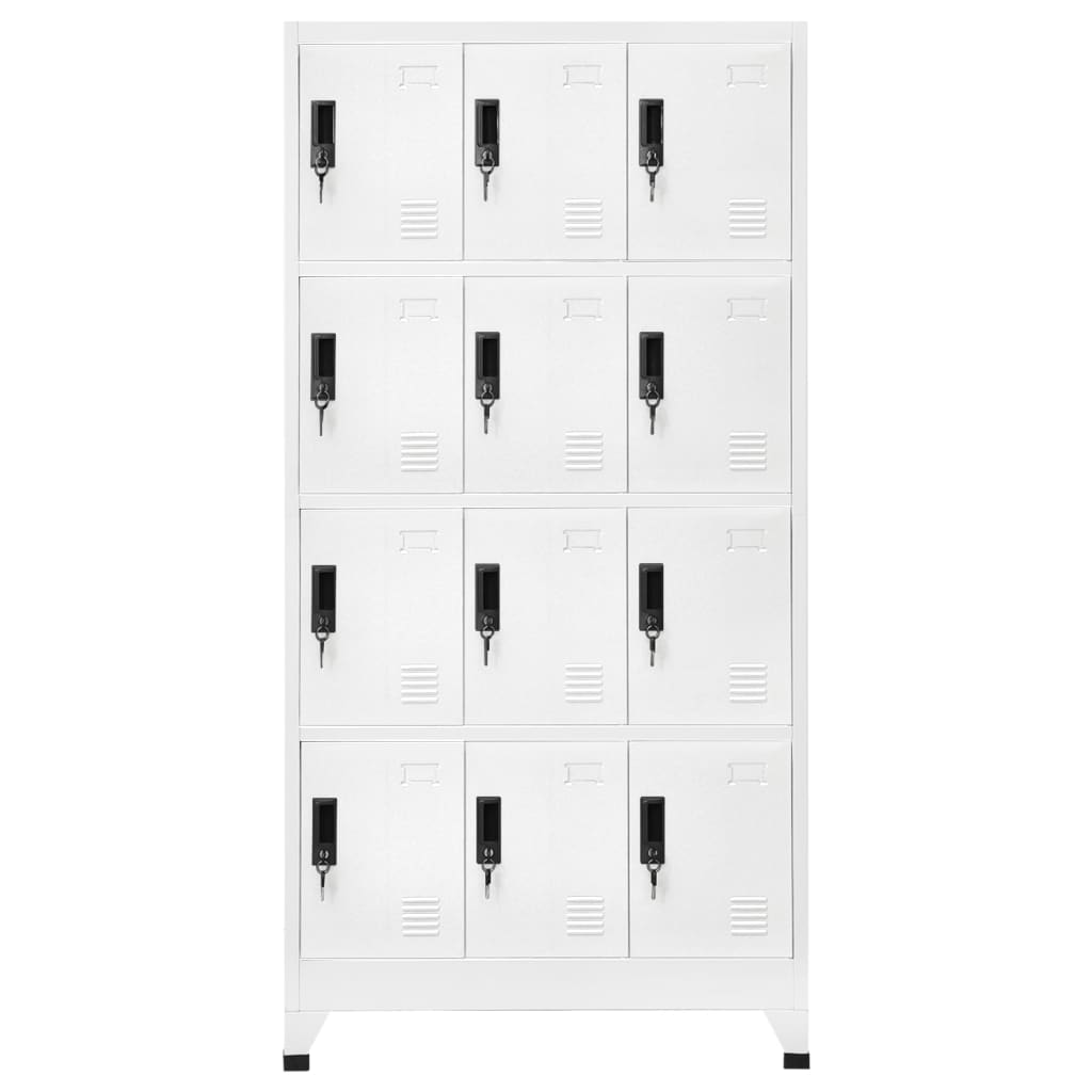 vidaXL Fișet, alb, 90x45x180 cm, oțel vidaXL Fișet, alb, 90x45x180 cm, oțel