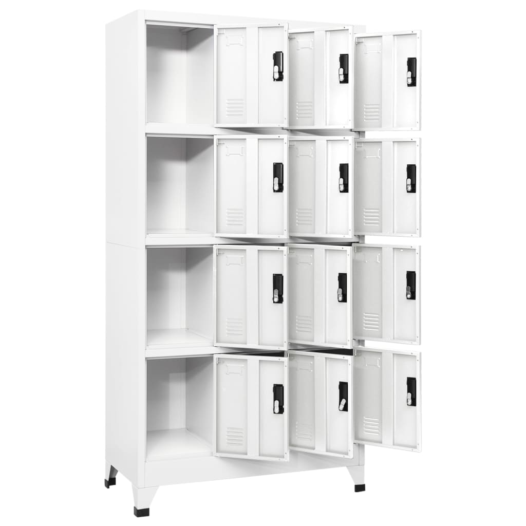 vidaXL Fișet, alb, 90x45x180 cm, oțel vidaXL Fișet, alb, 90x45x180 cm, oțel