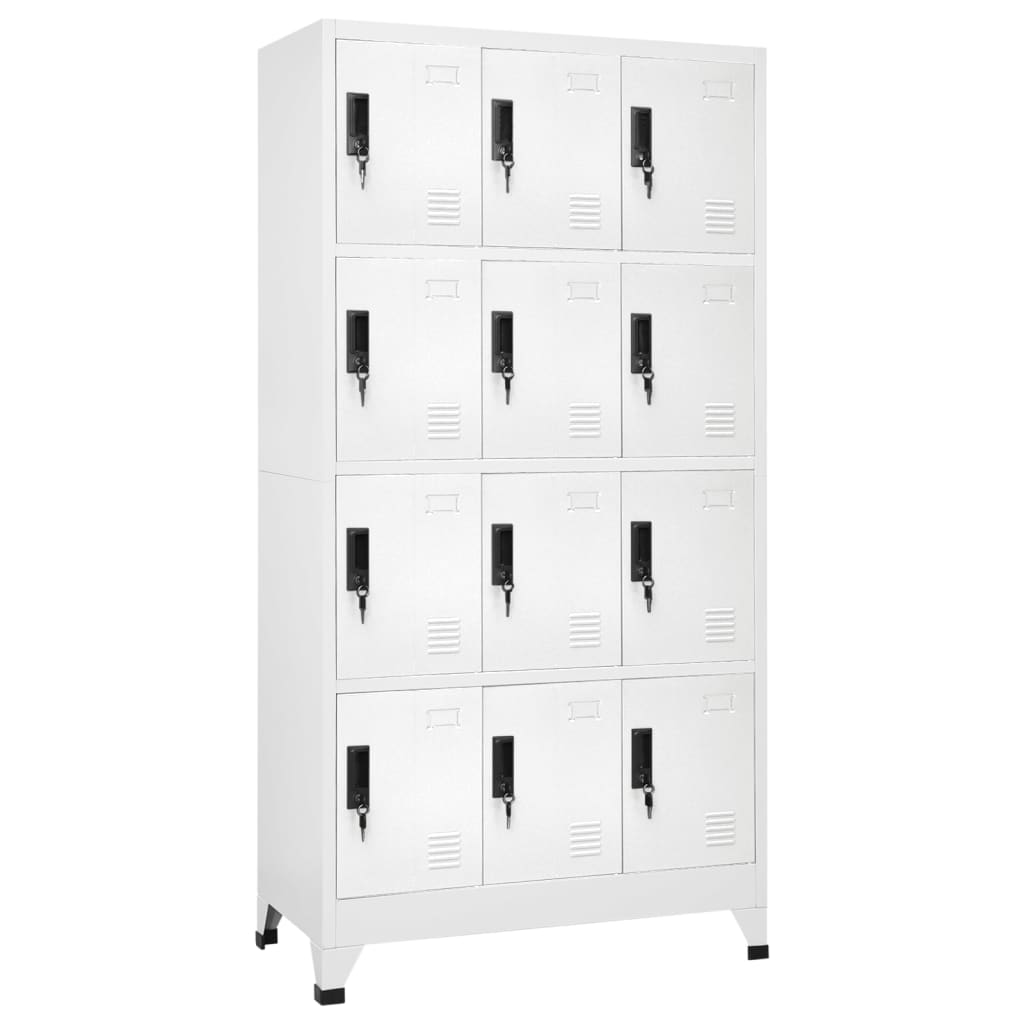 vidaXL Fișet, alb, 90x45x180 cm, oțel vidaXL Fișet, alb, 90x45x180 cm, oțel