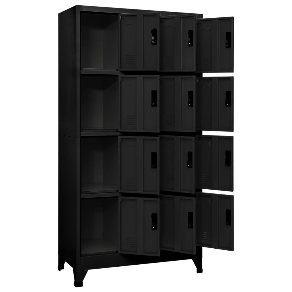 vidaXL Fișet, negru, 90x45x180 cm, oțel vidaXL Fișet, negru, 90x45x180 cm, oțel