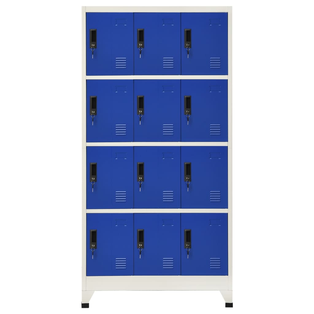 vidaXL Fișet, gri și albastru, 90x45x180 cm, oțel vidaXL Fișet, gri și albastru, 90x45x180 cm, oțel