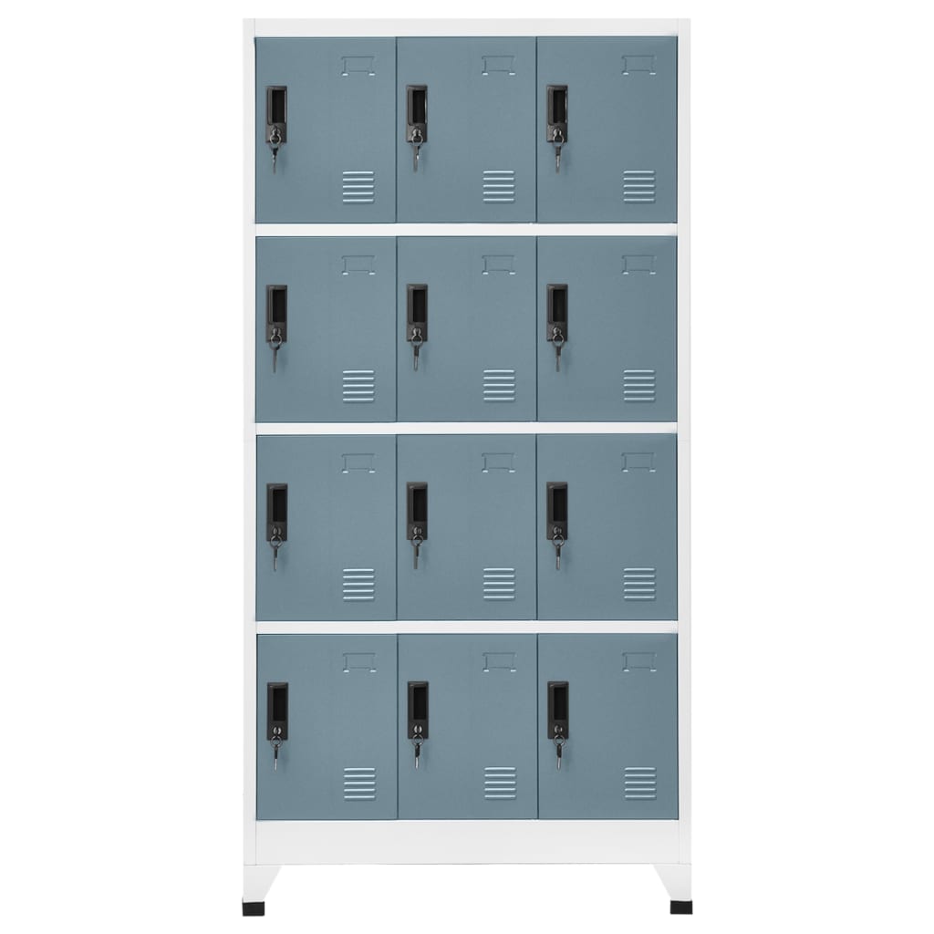 vidaXL Dulap tip vestiar, gri deschis și gri închis, 90x45x180cm, oțel