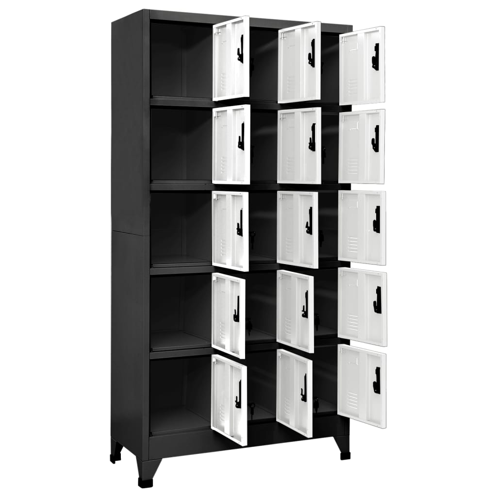 vidaXL Fișet, antracit și alb, 90x40x180 cm, oțel vidaXL Fișet, antracit și alb, 90x40x180 cm, oțel