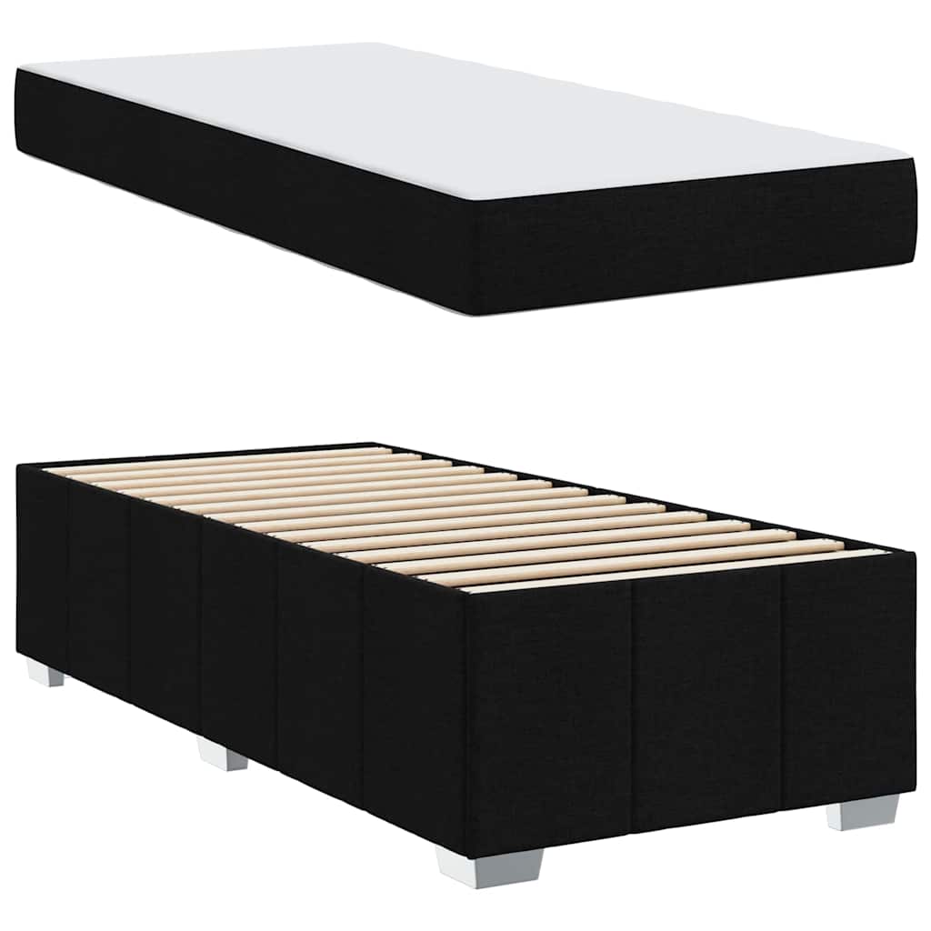vidaXL Cadru de pat cu saltea Negru 80 x 200 cm țesătură