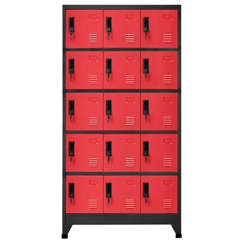 vidaXL Fișet, antracit și roșu, 90x40x180 cm, oțel vidaXL Fișet, antracit și roșu, 90x40x180 cm, oțel
