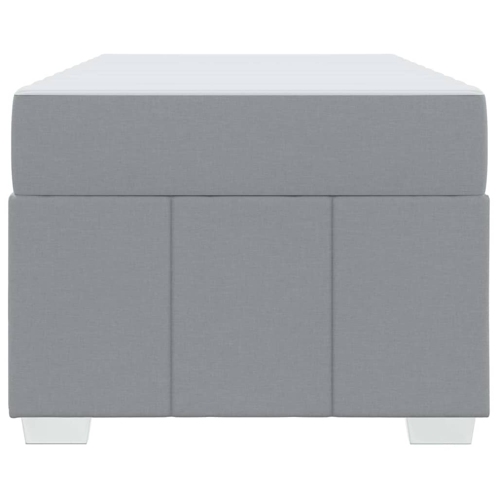 vidaXL Cadru de pat cu saltea Gri deschis 90 x 200 cm țesătură