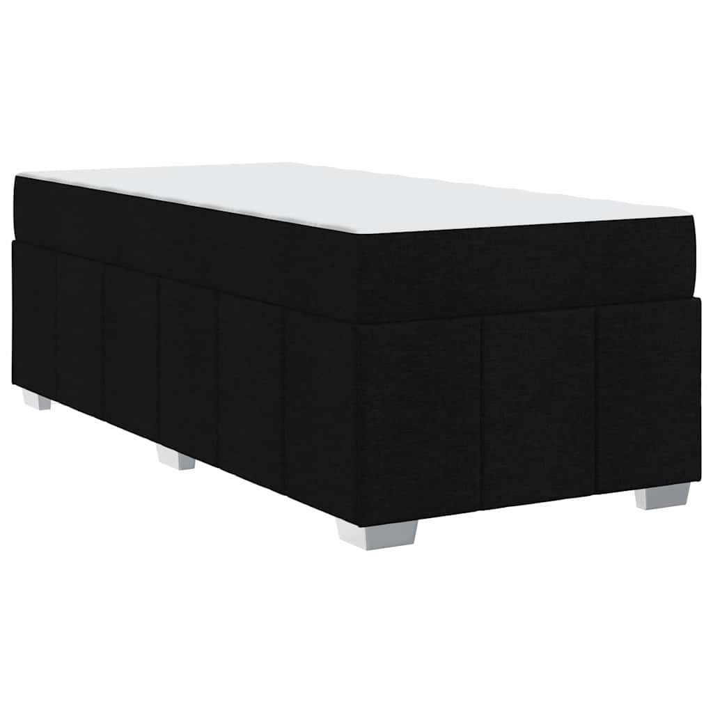 vidaXL Cadru de pat cu saltea Negru 90 x 200 cm țesătură