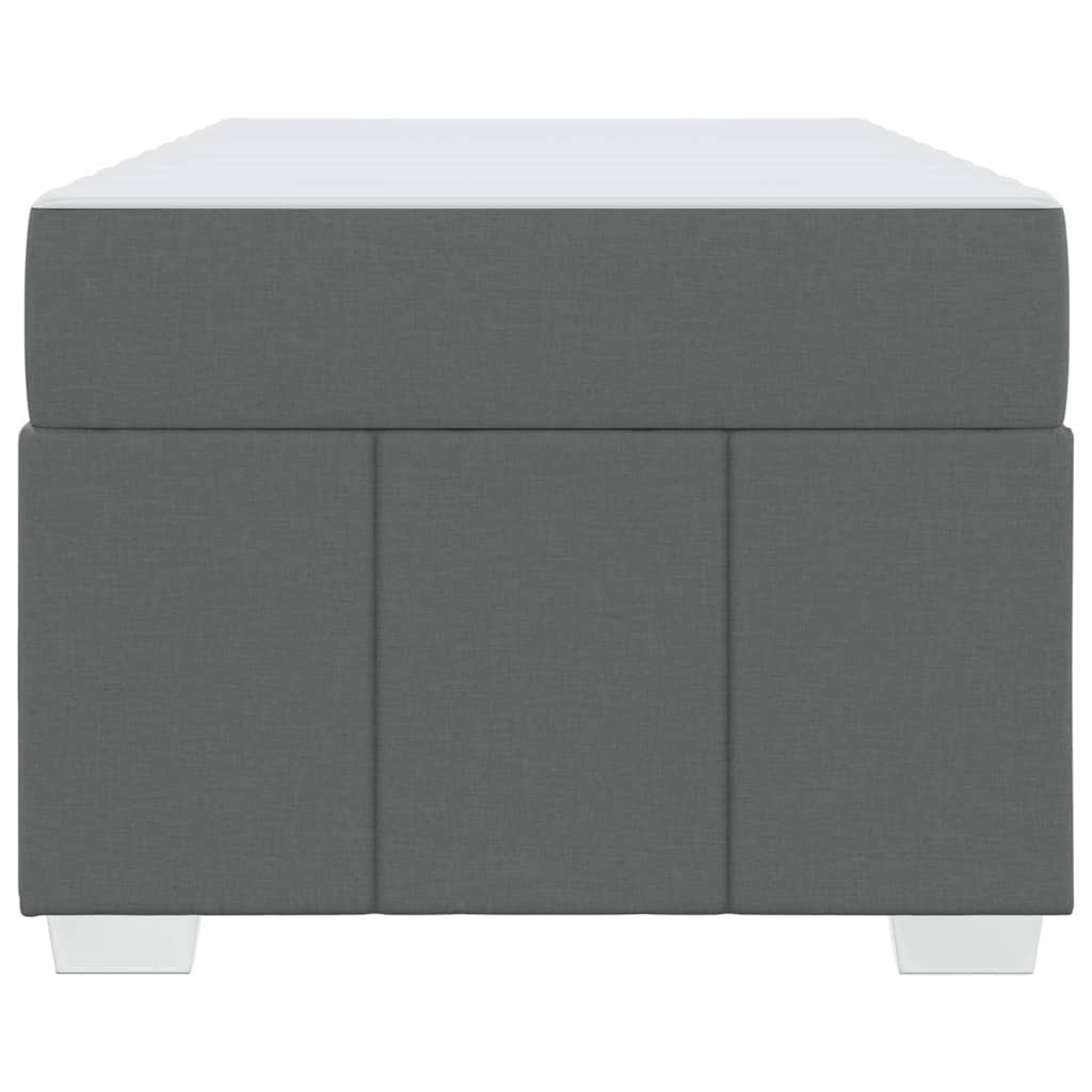 vidaXL Cadru de pat cu saltea Gri închis 100 x 200 cm țesătură