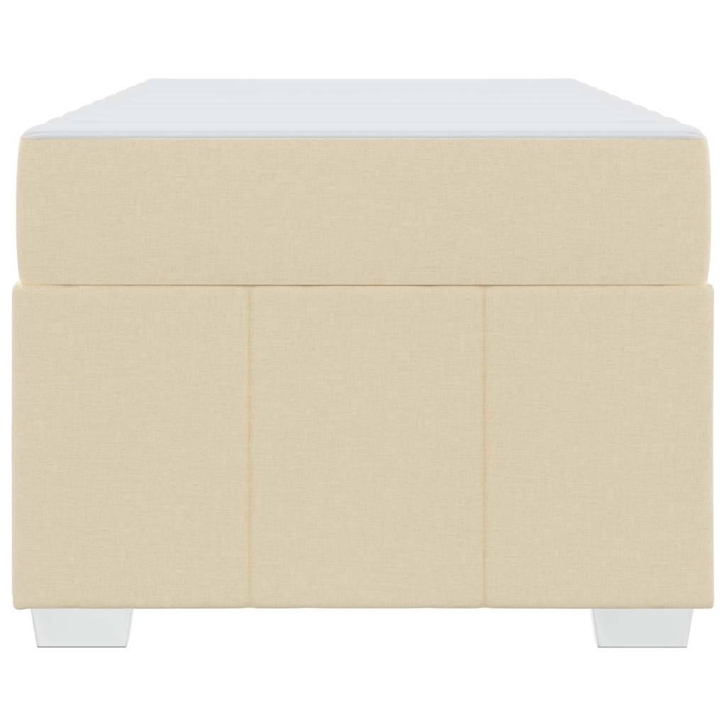 vidaXL Cadru de pat cu saltea Crem 120 x 190 cm țesătură