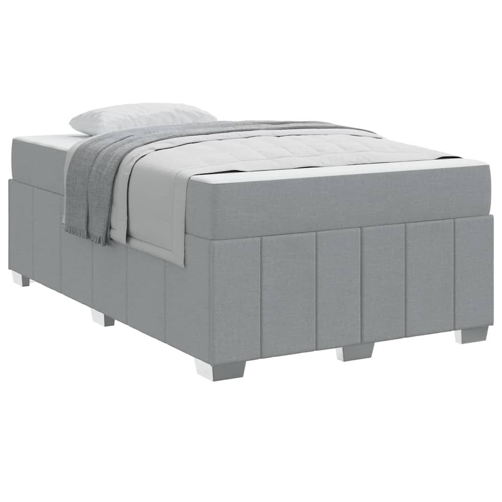 vidaXL Cadru de pat cu saltea Gri deschis 120 x 200 cm țesătură