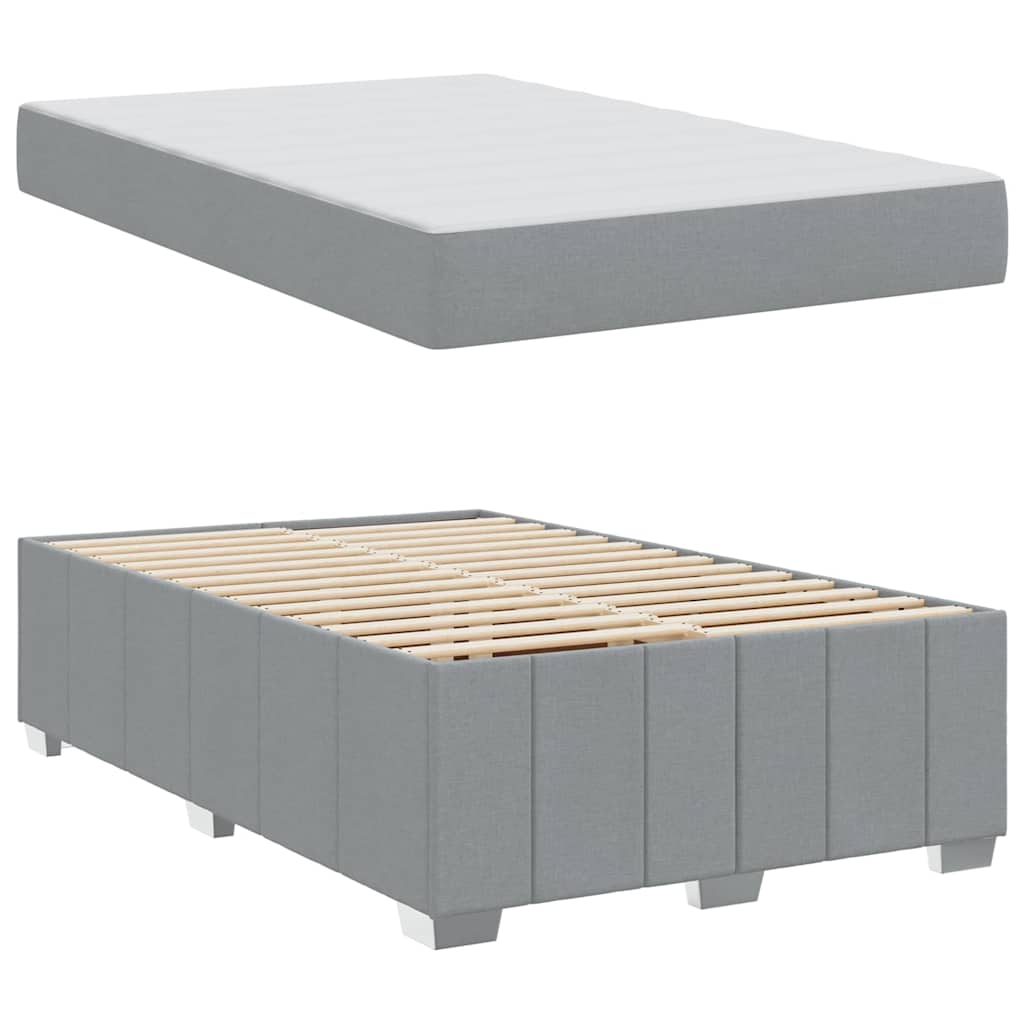 vidaXL Cadru de pat cu saltea Gri deschis 120 x 200 cm țesătură