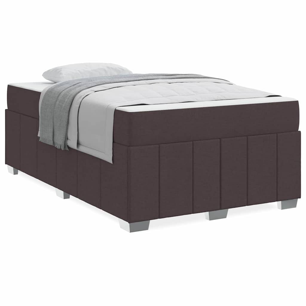 vidaXL Cadru de pat cu saltea Maro închis 120 x 200 cm țesătură