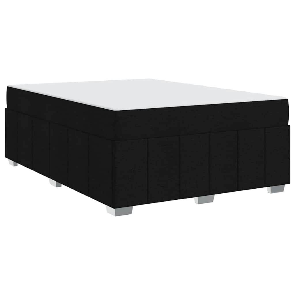 vidaXL Cadru de pat cu saltea Negru 140 x 200 cm țesătură