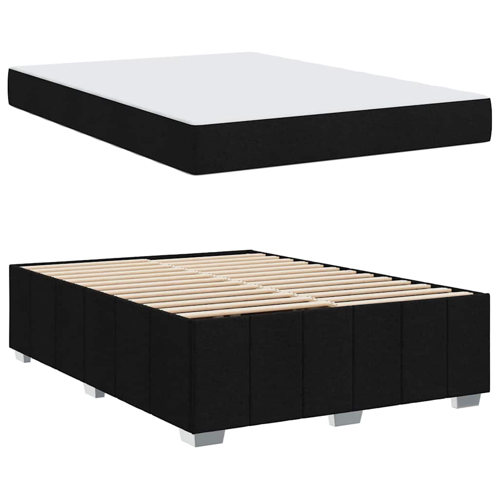vidaXL Cadru de pat cu saltea Negru 140 x 200 cm țesătură