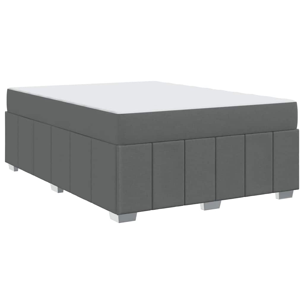 vidaXL Cadru de pat cu saltea Gri închis 160 x 200 cm țesătură