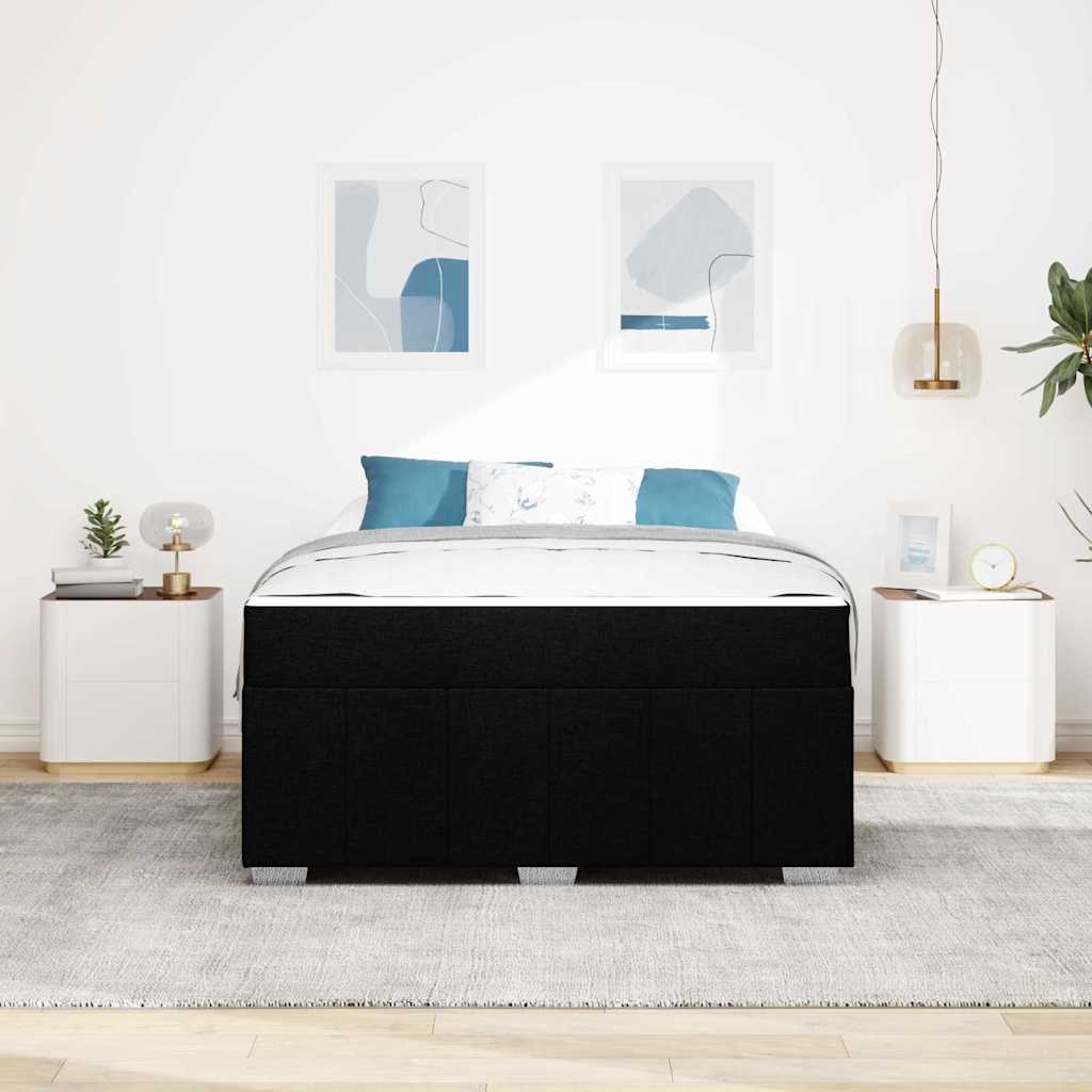 vidaXL Cadru de pat cu saltea Negru 160 x 200 cm țesătură
