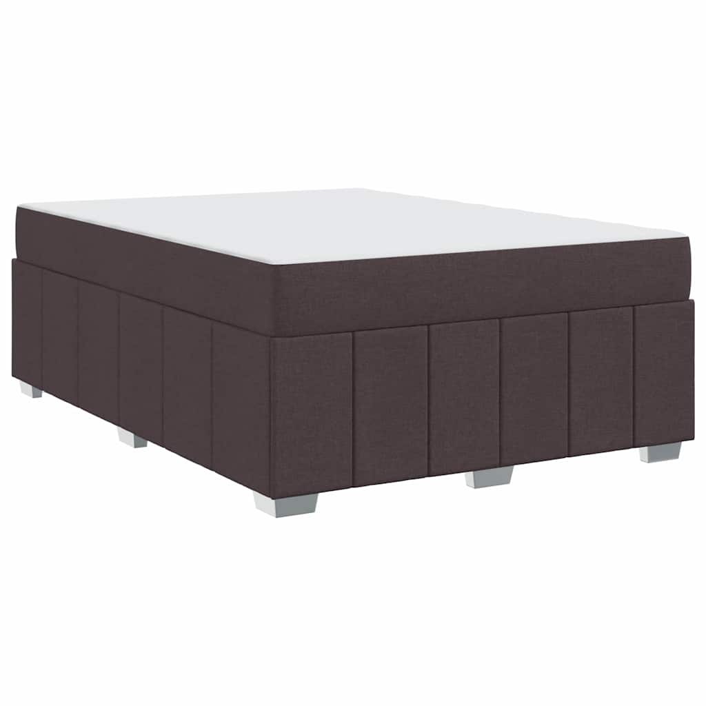 vidaXL Cadru de pat cu saltea Maro închis 160 x 200 cm țesătură