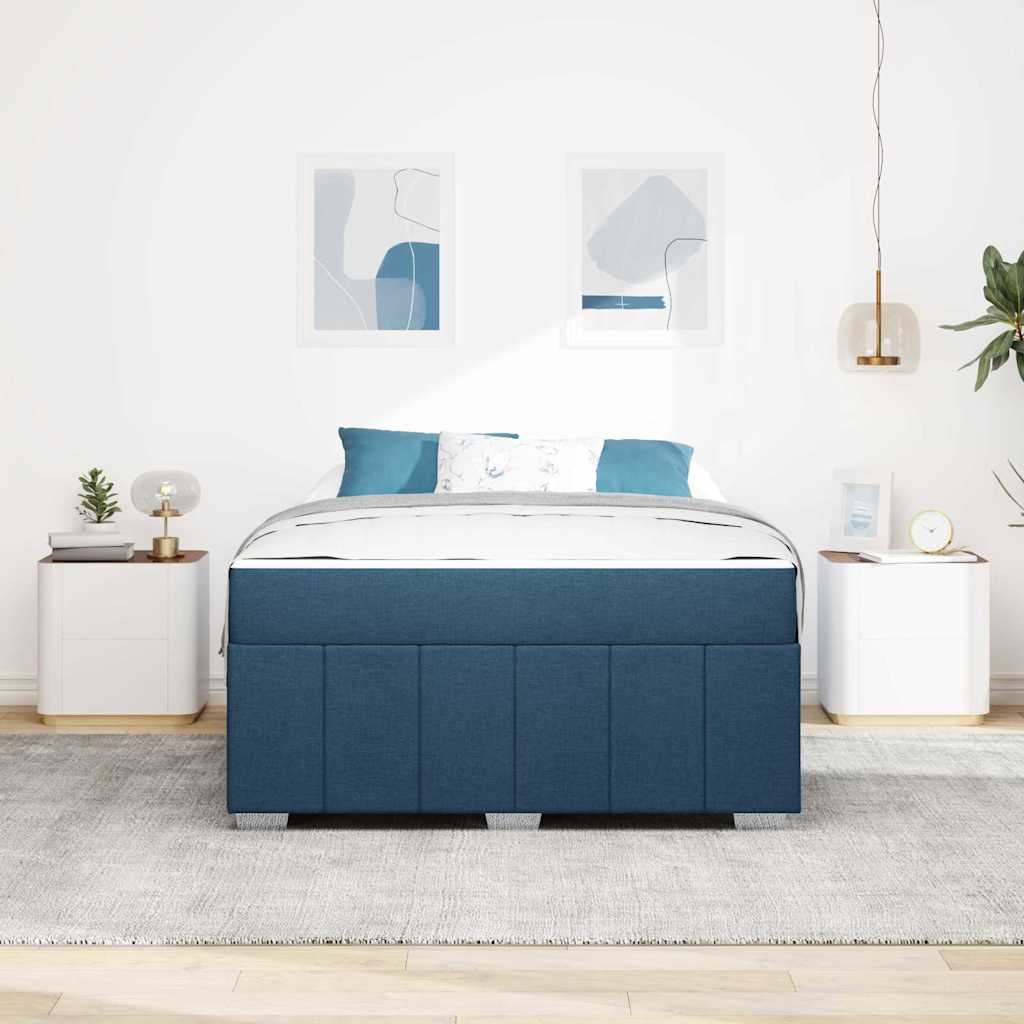vidaXL Cadru de pat cu saltea albastru 160 x 200 cm țesătură