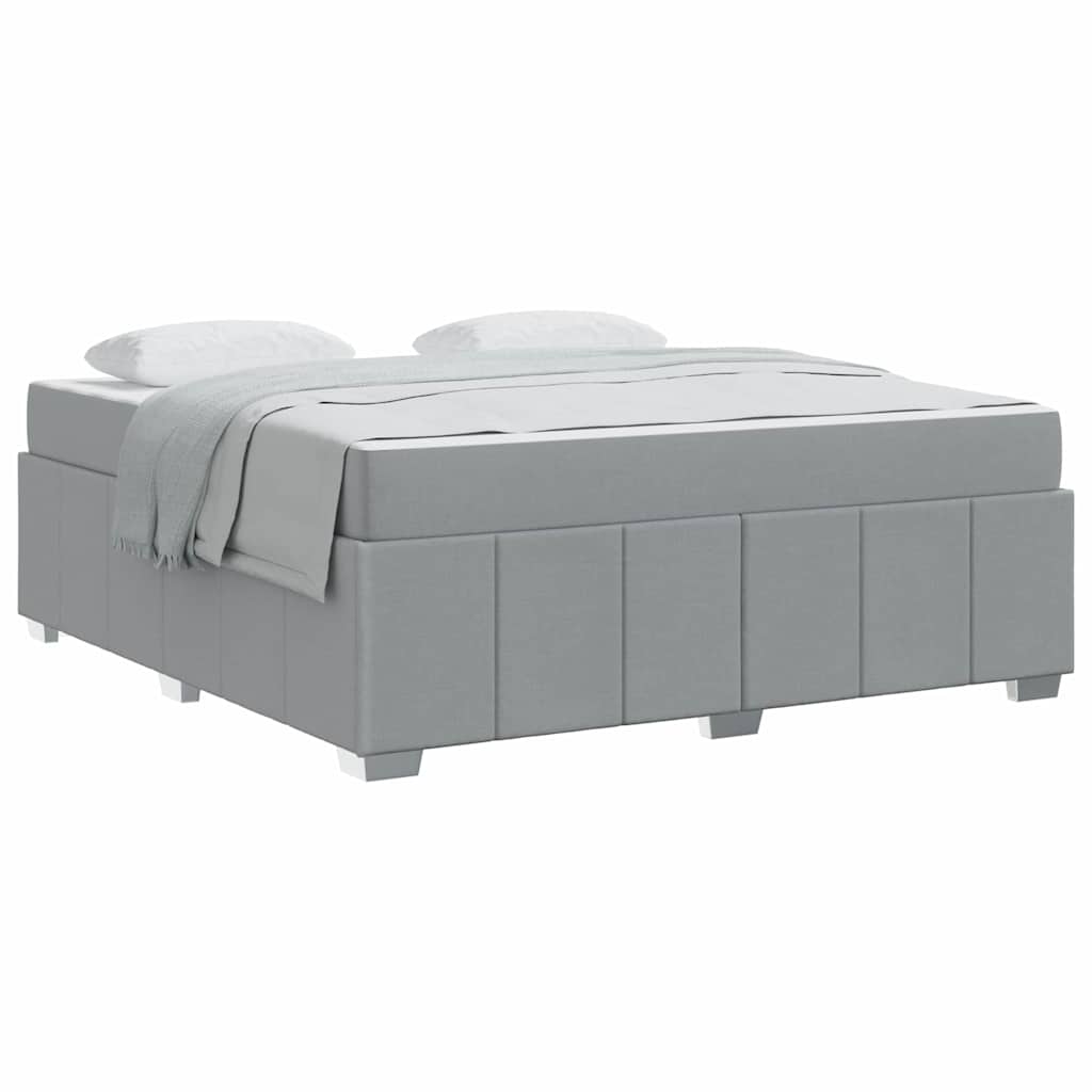 vidaXL Cadru de pat cu saltea Gri deschis 180 x 200 cm țesătură vidaXL Cadru de pat cu saltea Gri deschis 180 x 200 cm țesătură