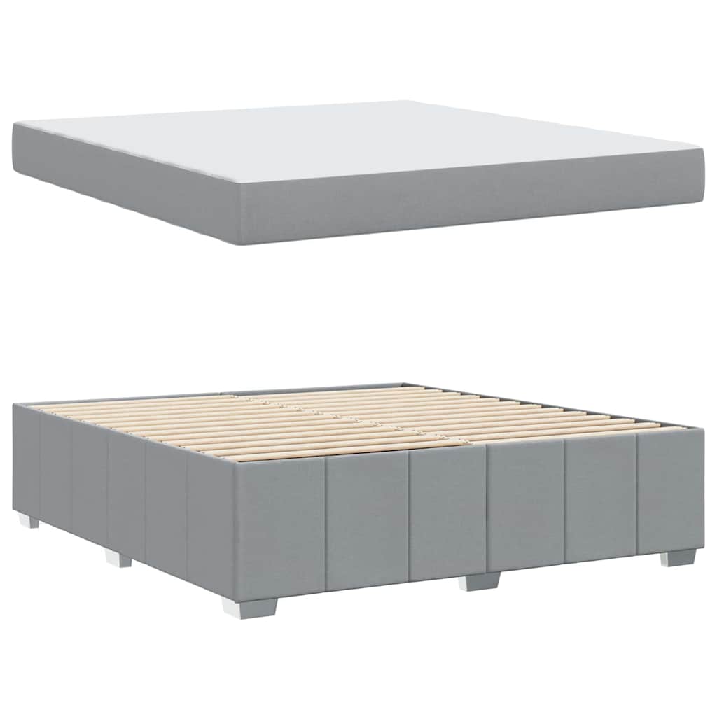 vidaXL Cadru de pat cu saltea Gri deschis 180 x 200 cm țesătură vidaXL Cadru de pat cu saltea Gri deschis 180 x 200 cm țesătură