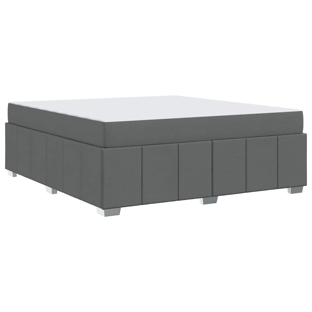 vidaXL Cadru de pat cu saltea Gri închis 180 x 200 cm țesătură