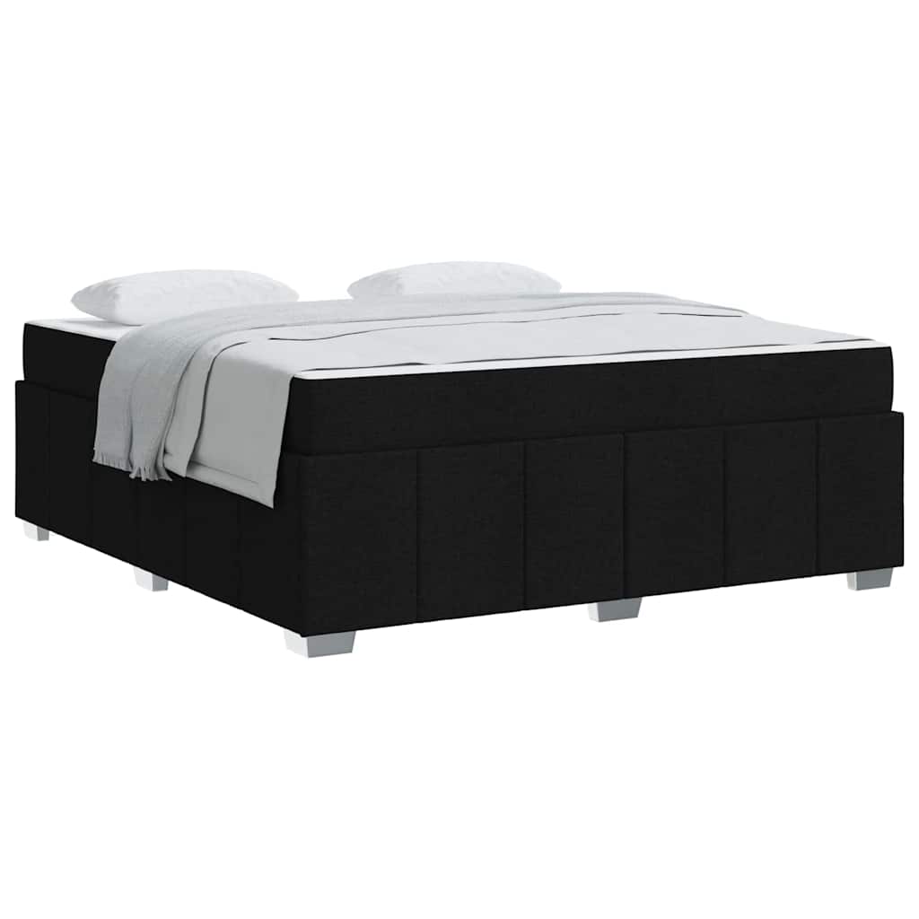 vidaXL Cadru de pat cu saltea Negru 180 x 200 cm țesătură