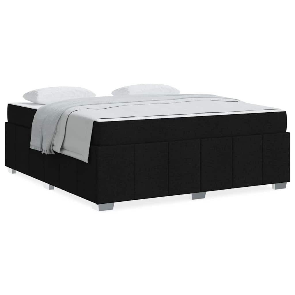 vidaXL Cadru de pat cu saltea Negru 180 x 200 cm țesătură