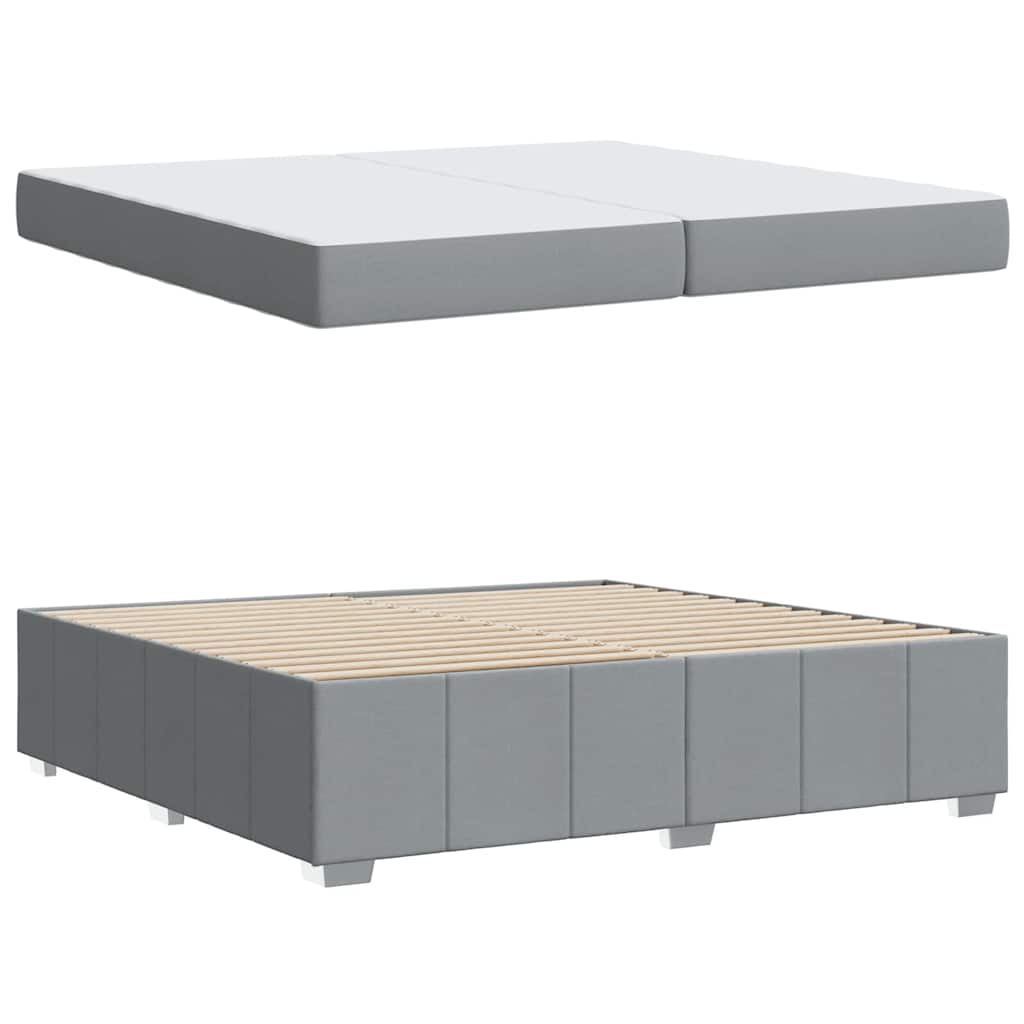 vidaXL Cadru de pat cu saltea Gri deschis 200 x 200 cm țesătură