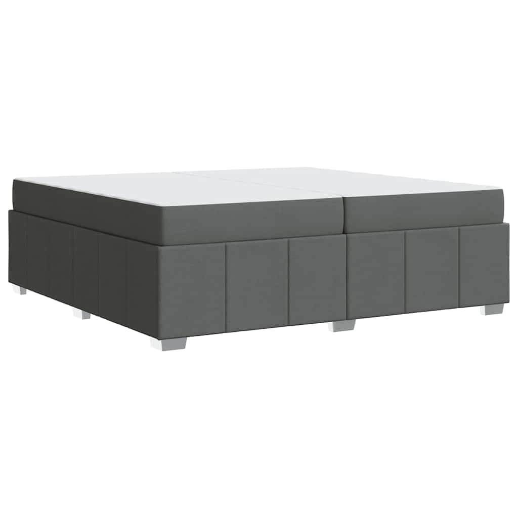 vidaXL Cadru de pat cu saltea Gri închis 200 x 200 cm țesătură