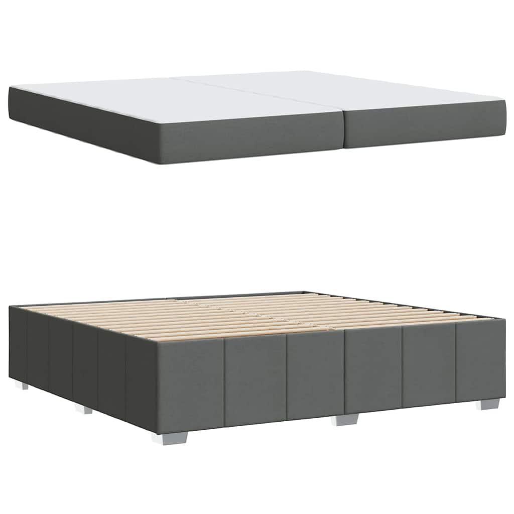 vidaXL Cadru de pat cu saltea Gri închis 200 x 200 cm țesătură