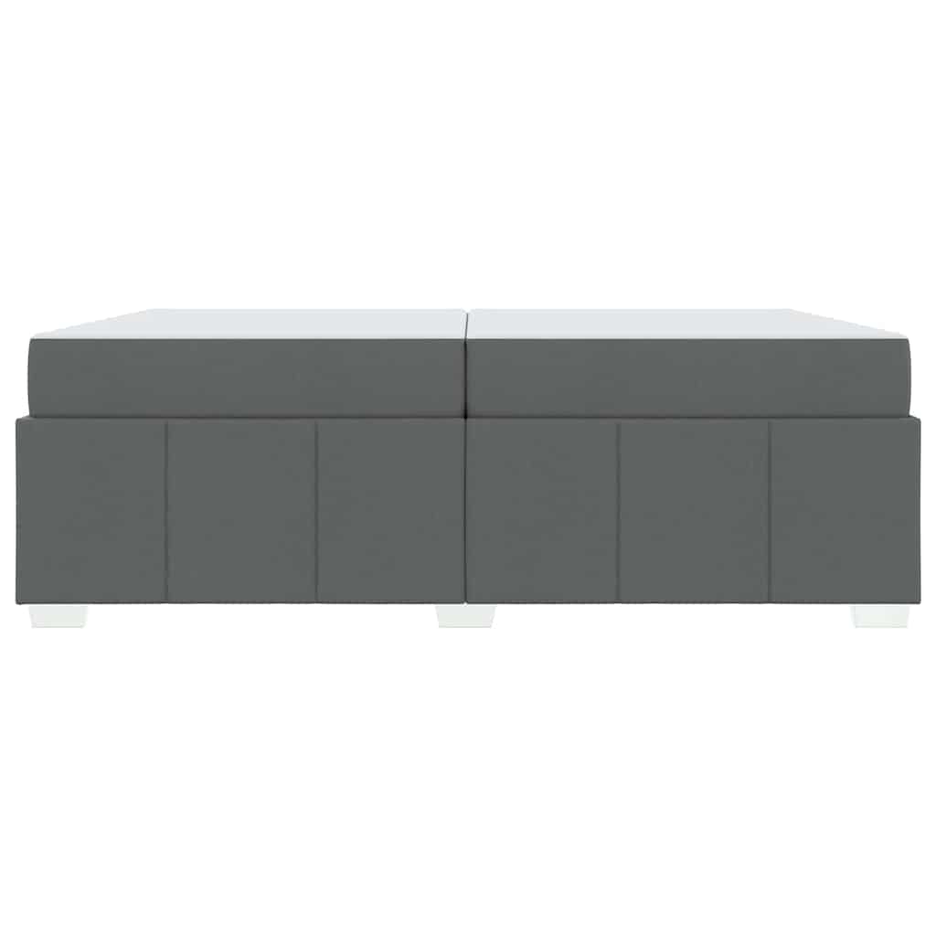 vidaXL Cadru de pat cu saltea Gri închis 200 x 200 cm țesătură