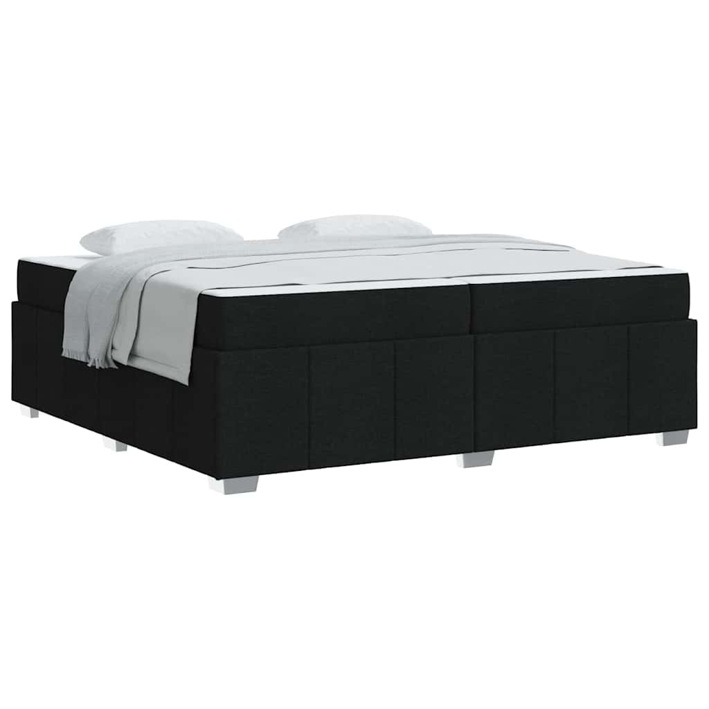 vidaXL Cadru de pat cu saltea Negru 200 x 200 cm țesătură
