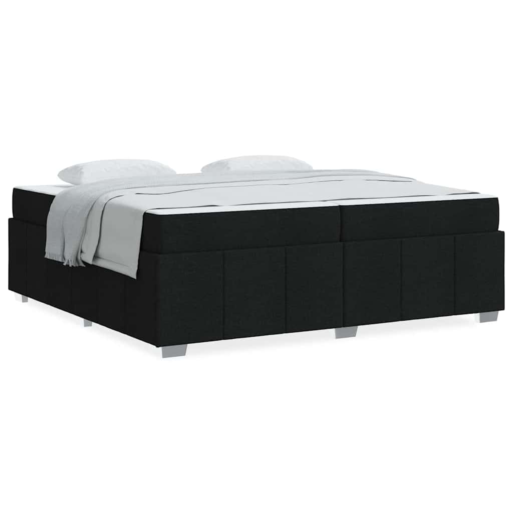 vidaXL Cadru de pat cu saltea Negru 200 x 200 cm țesătură