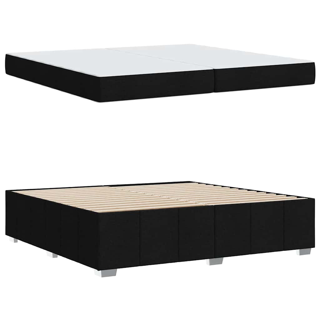 vidaXL Cadru de pat cu saltea Negru 200 x 200 cm țesătură