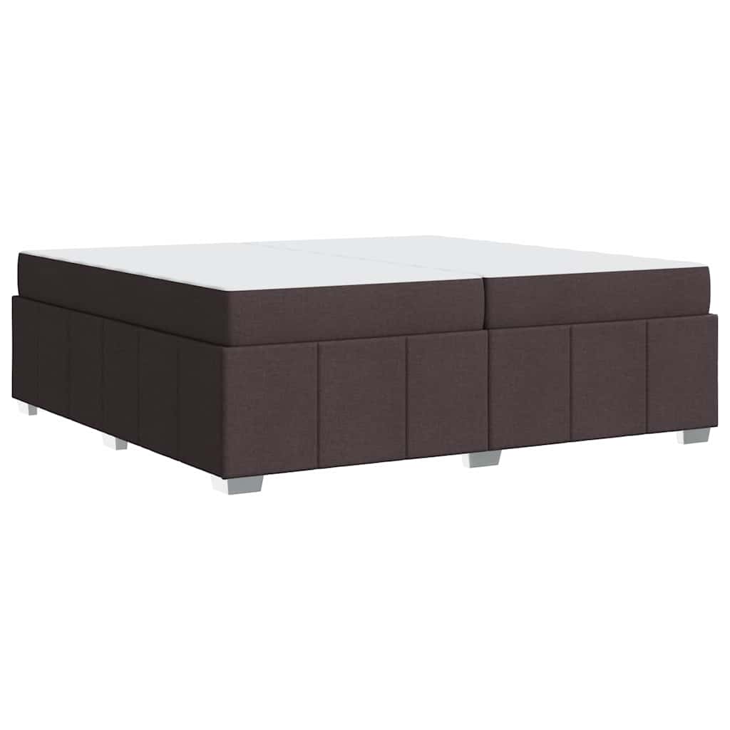 vidaXL Cadru de pat cu saltea Maro închis 200 x 200 cm țesătură