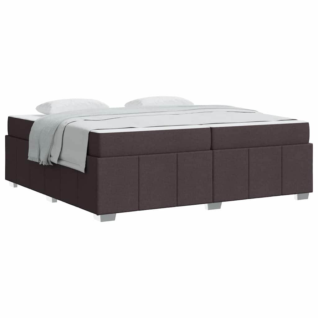 vidaXL Cadru de pat cu saltea Maro închis 200 x 200 cm țesătură