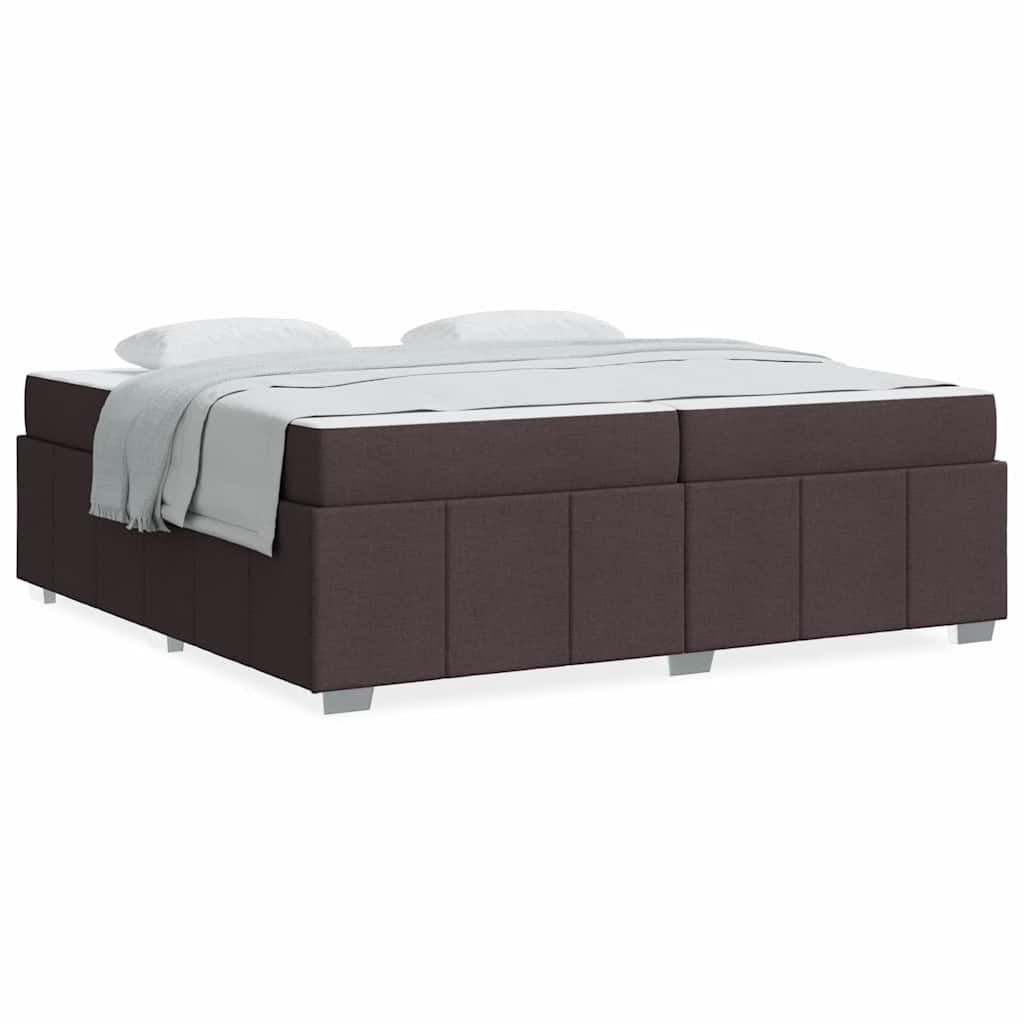 vidaXL Cadru de pat cu saltea Maro închis 200 x 200 cm țesătură