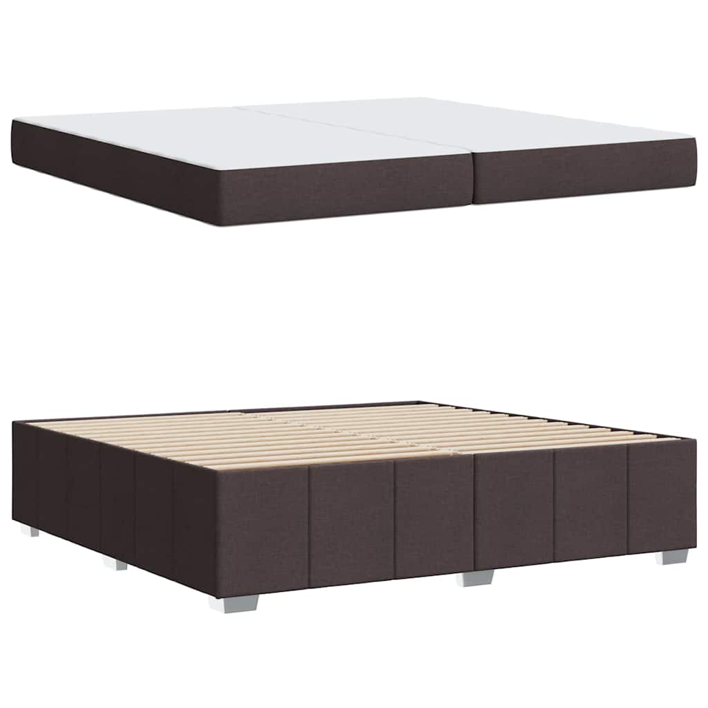 vidaXL Cadru de pat cu saltea Maro închis 200 x 200 cm țesătură