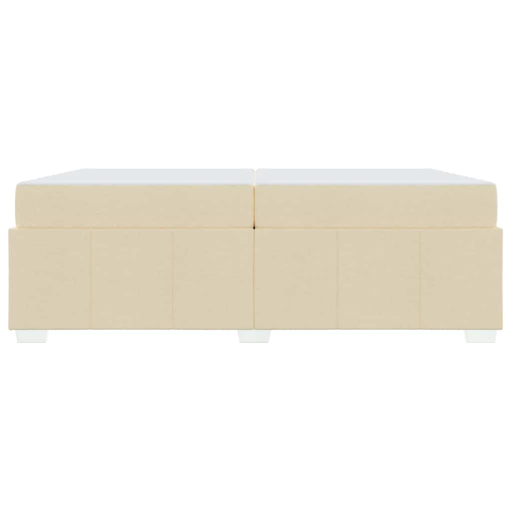 vidaXL Cadru de pat cu saltea Crem 200 x 200 cm țesătură