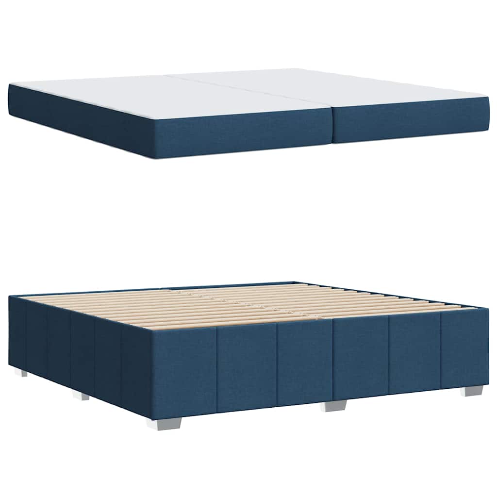 vidaXL Cadru de pat cu saltea albastru 200 x 200 cm țesătură
