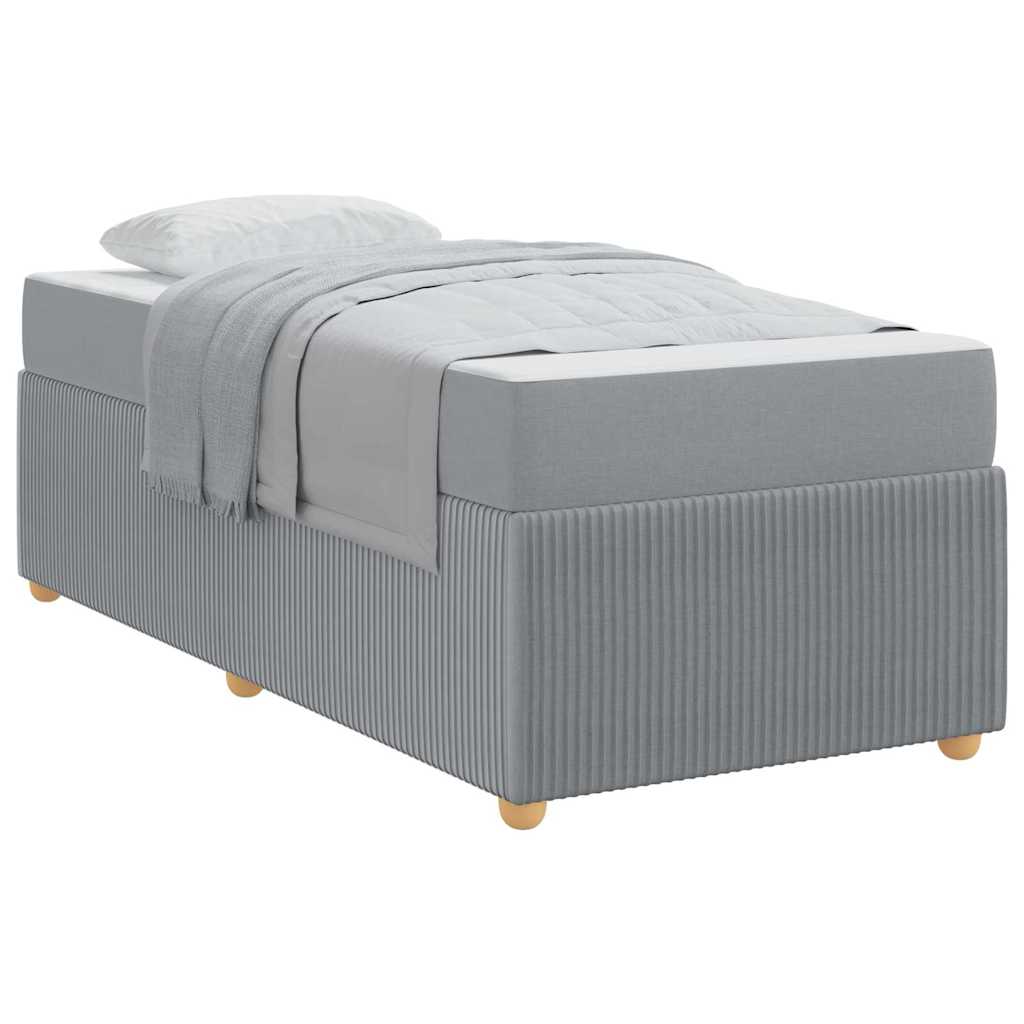 vidaXL Cadru de pat cu saltea Gri deschis 80 x 200 cm țesătură